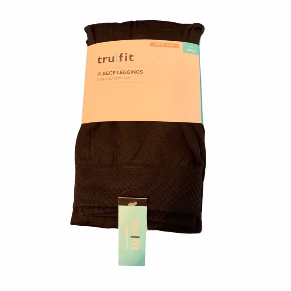 Tru fit Leggings Black Sz L cozy fuzzy warm